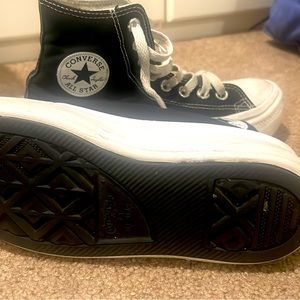 Girls platform high top converse